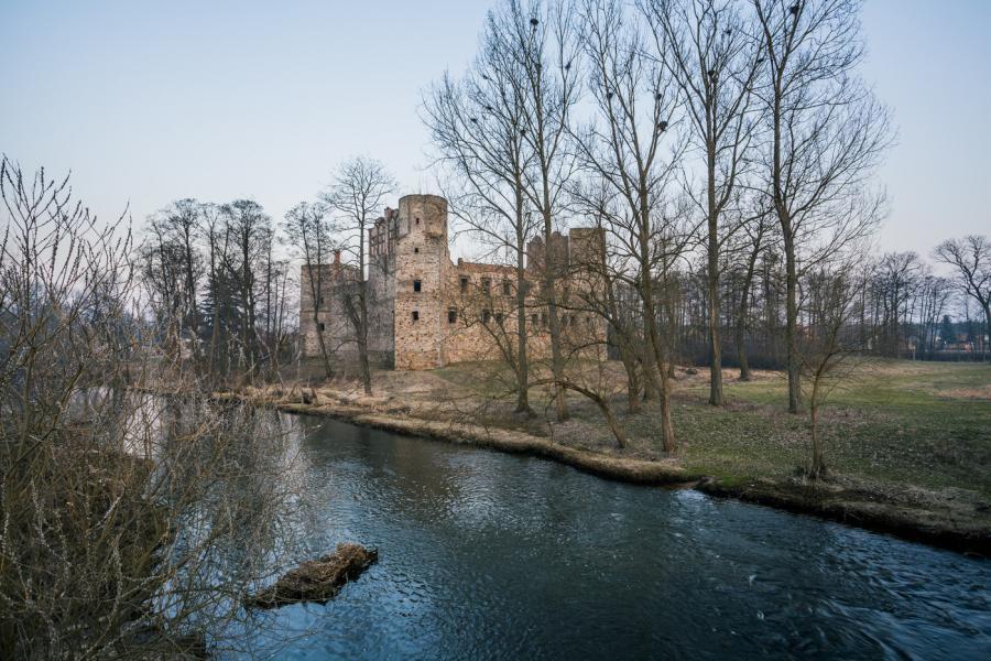 zamek w drzewicy nad rzeką