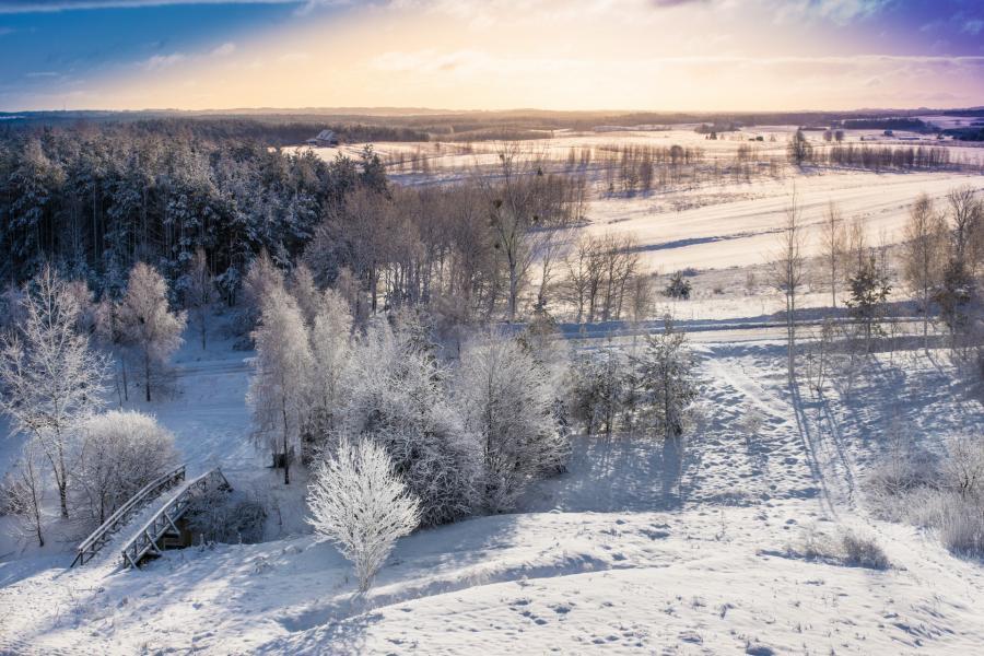 polska z drona zimą