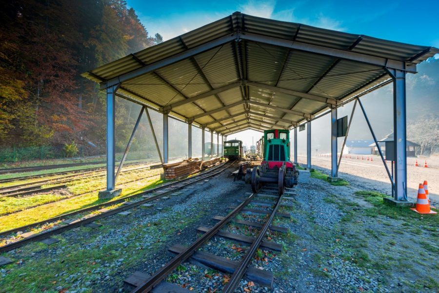 stacja kolejowa wąskotorowej bieszczadzkiej kolejki leśnej cisna-majdan