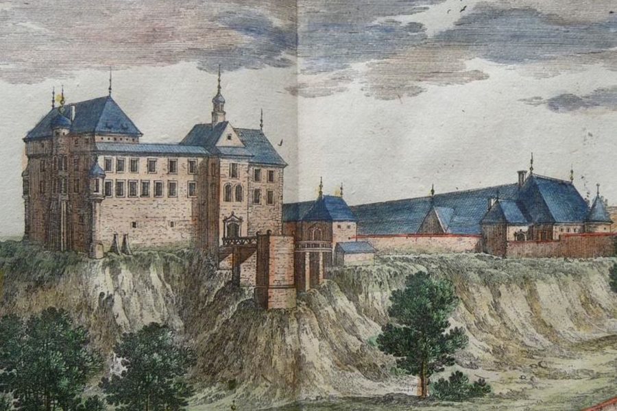 Zamek w Pińczowie na miedziorycie